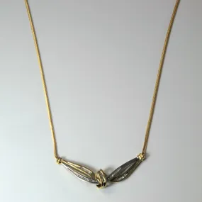 Two Tone Diamond Channel Plate Necklace | 0.11ctw | 17" | Flirty Accent Premium Jewelry