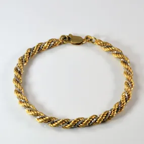 Sparkle Vibe Mood Accent 18k Two Tone Rope Chain Bracelet | 8" |