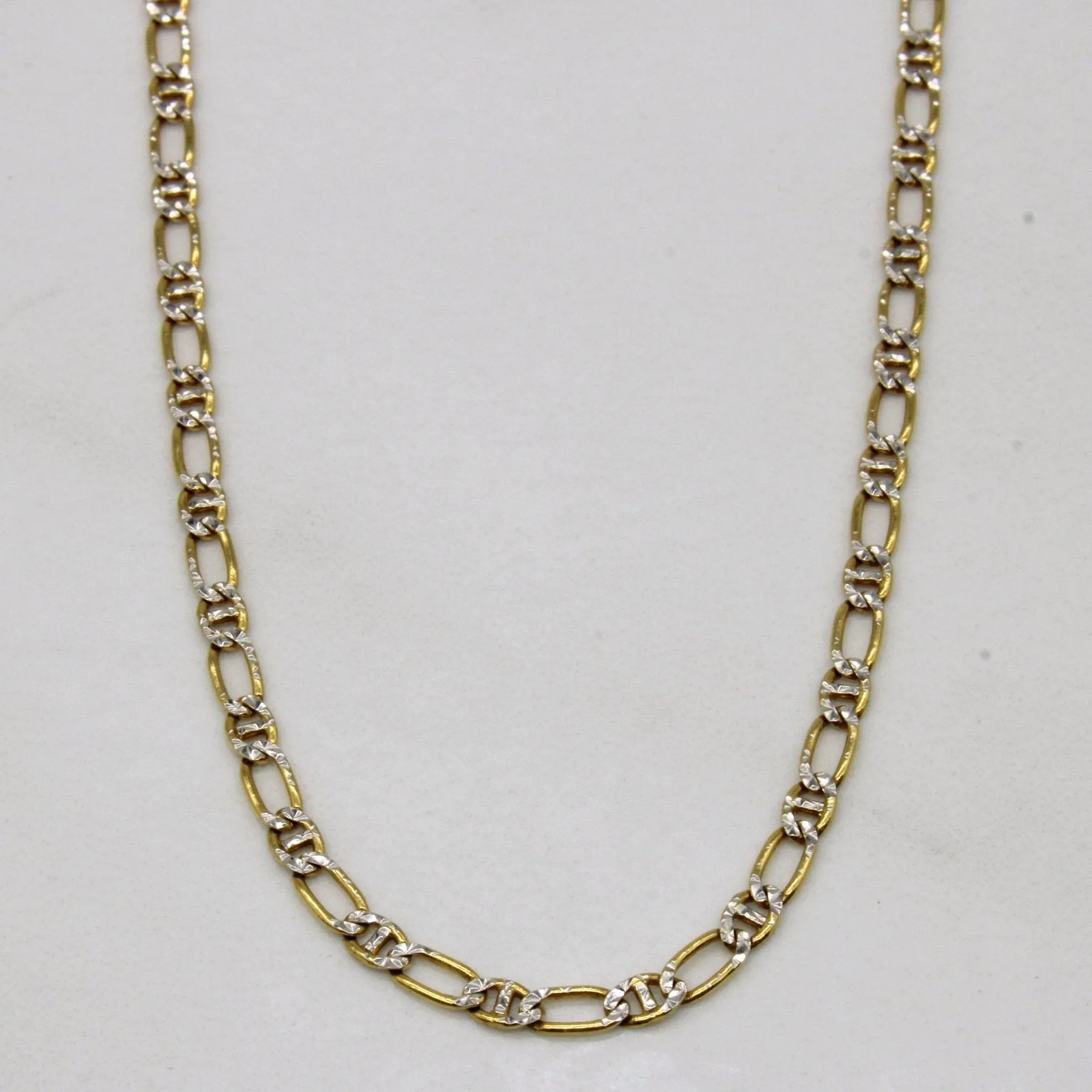 10k Two Tone Gold Anchor Link Chain | 16" | Radiant Jewelry Look Daily Fit