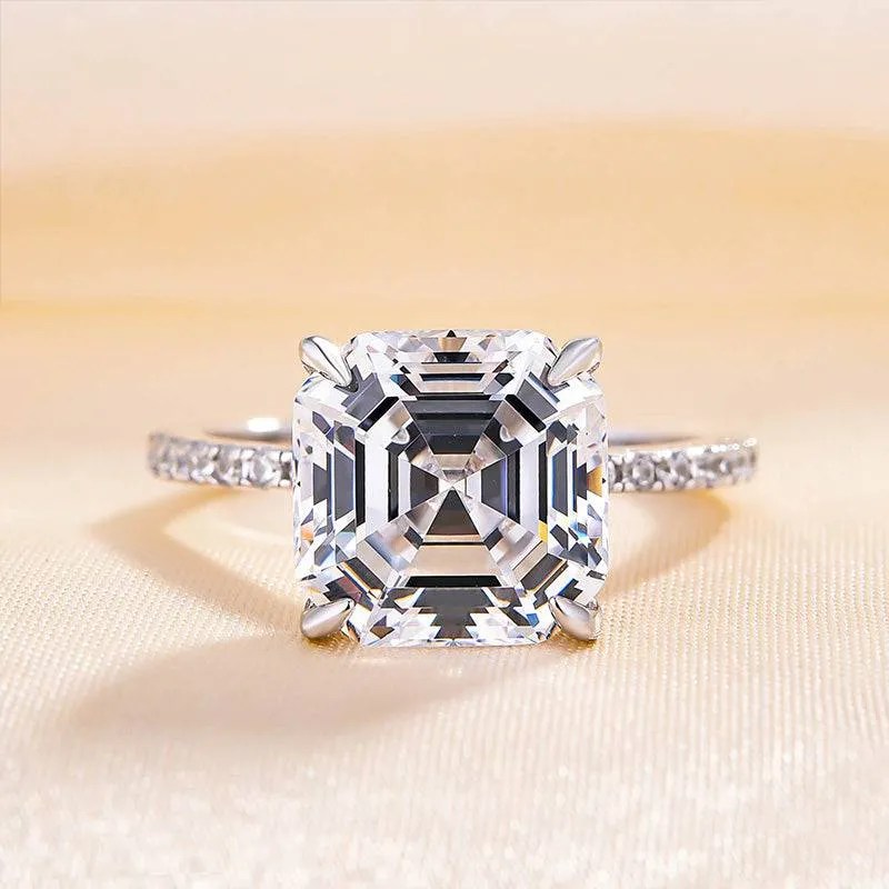 Louily Elegant Asscher Cut Women's Engagement Ring In Sterling Silver Custom Shine