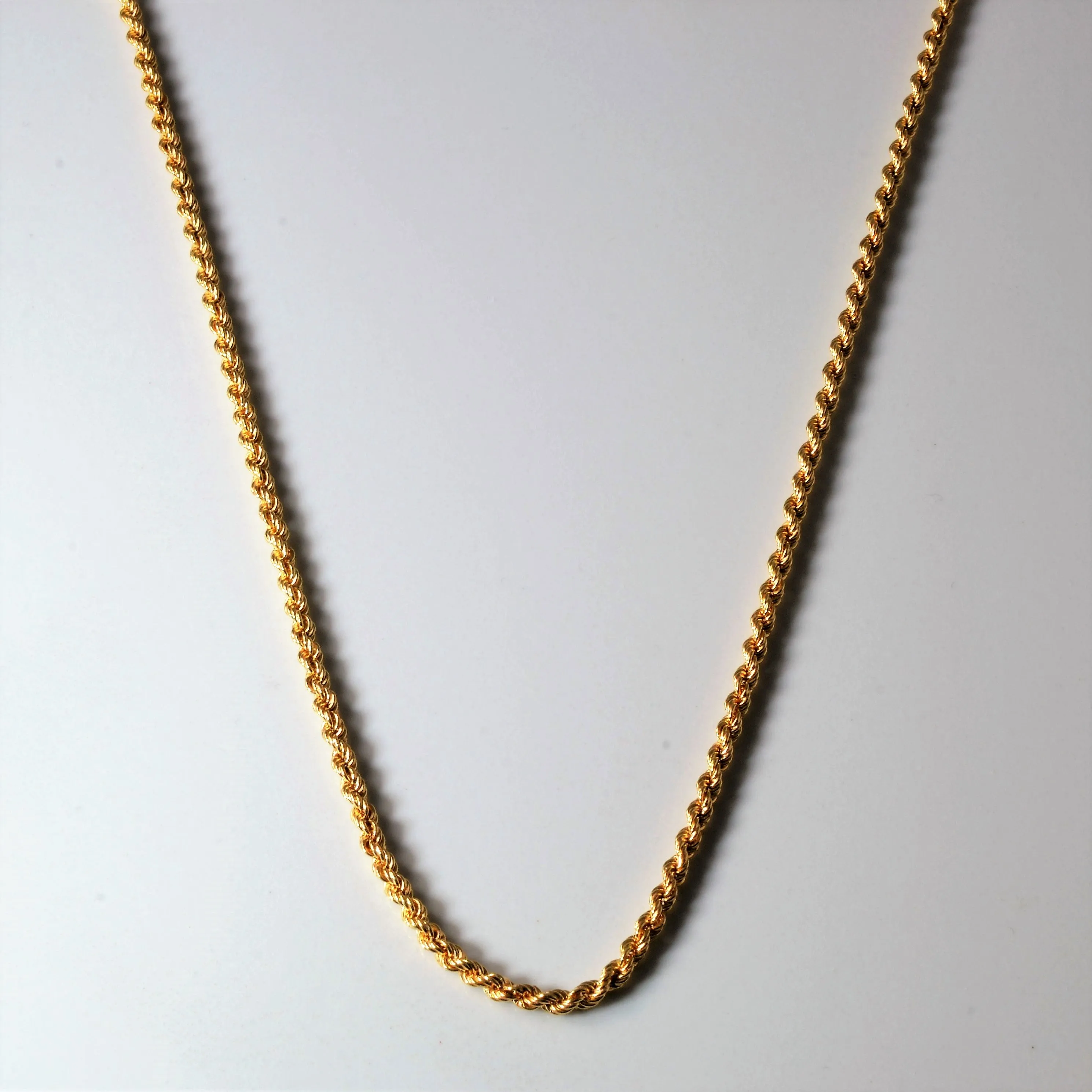 18k Yellow Gold Rope Chain | 23" | Gloss Edge
