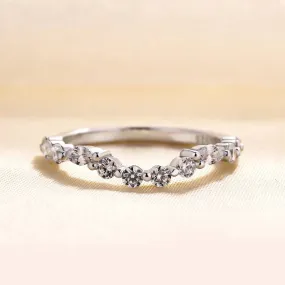 Louily Unique Half Round & Marquise Cut Wedding Band In Sterling Silver party accessory