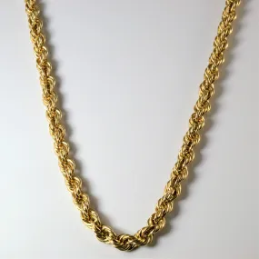 14k Yellow Gold Rope Chain | 24" | Shiny Gem