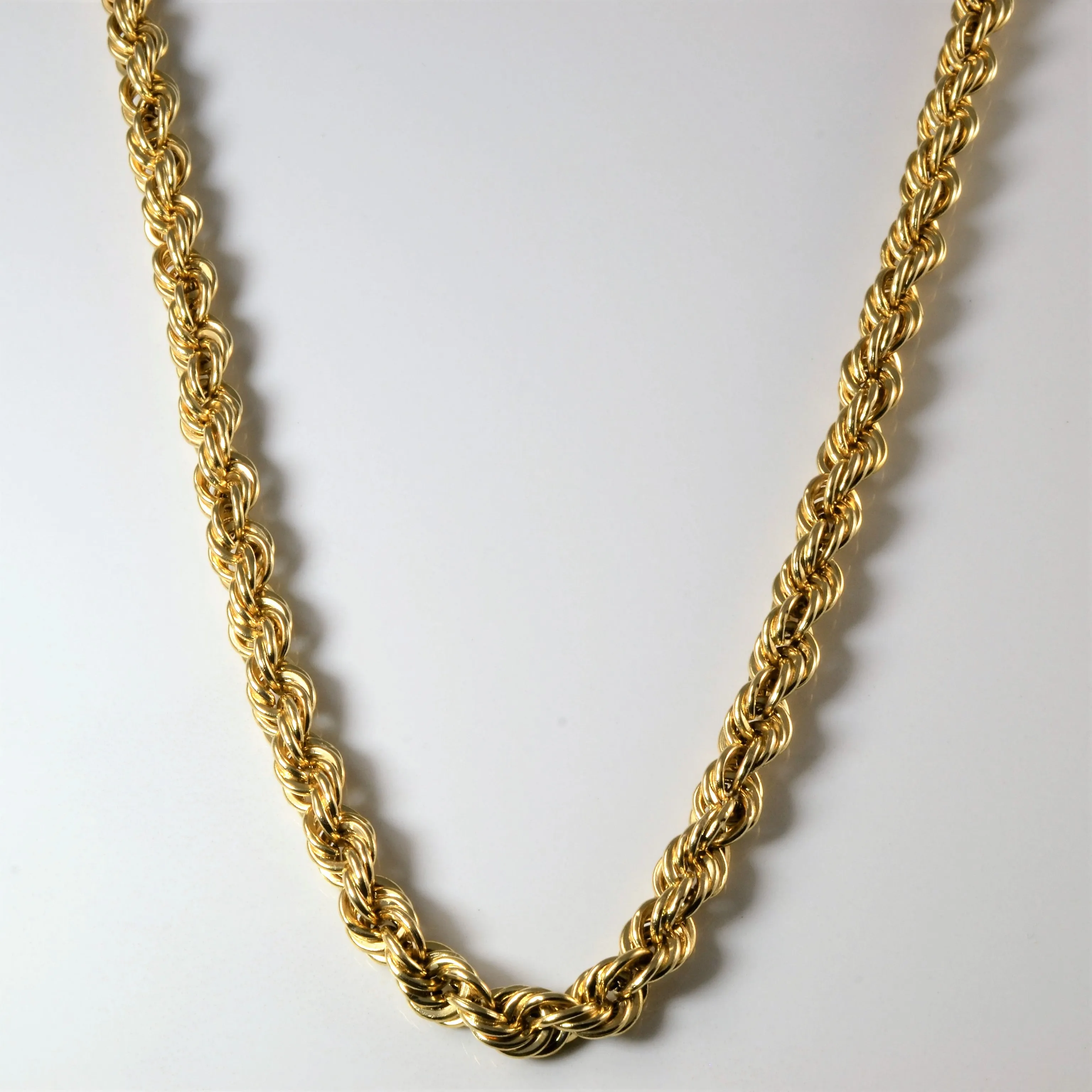14k Yellow Gold Rope Chain | 24" | Shiny Gem