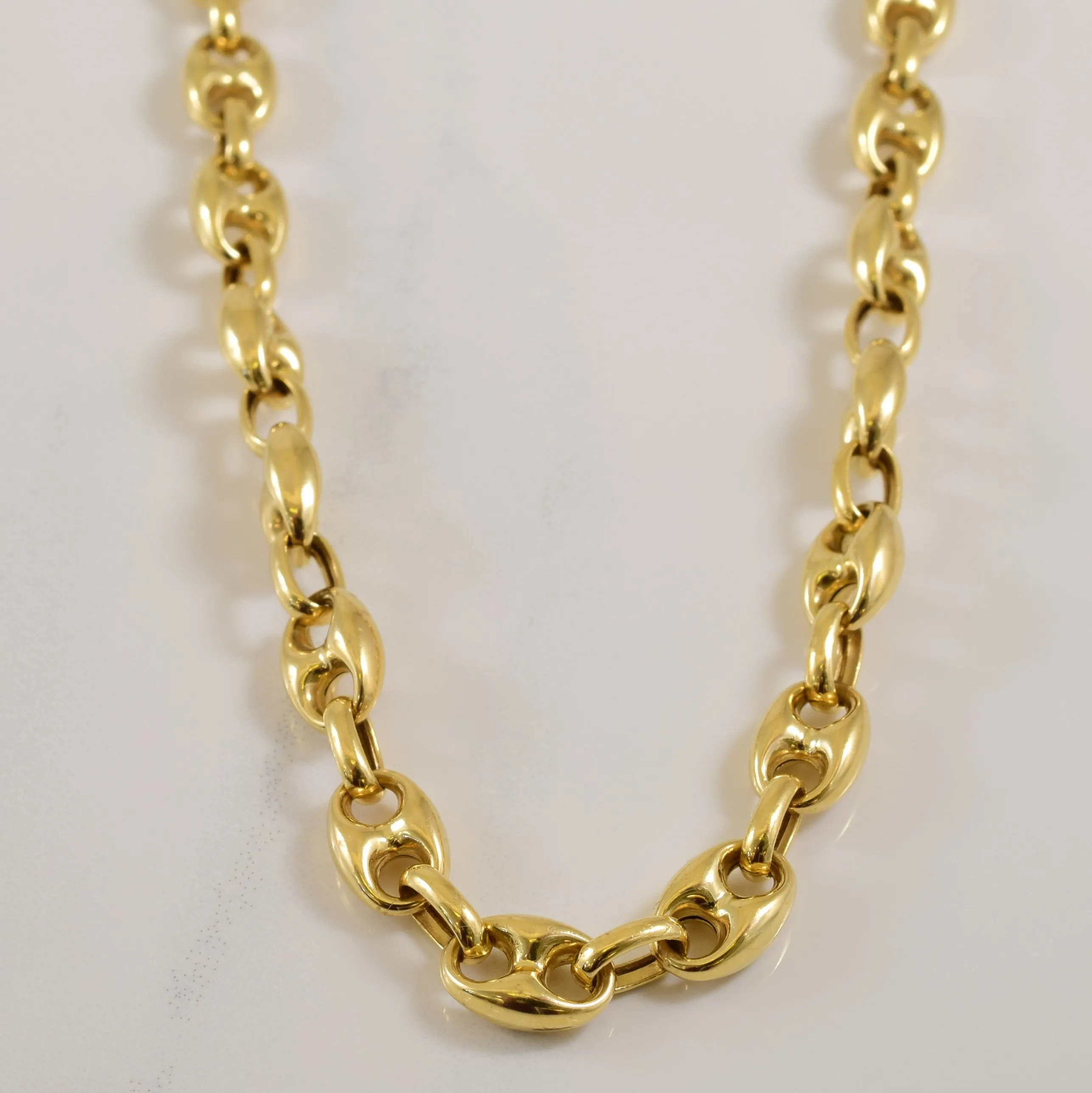 Romantic Feel Close Focus 18k Yellow Gold Puffed Anchor Chain | 20.50" |