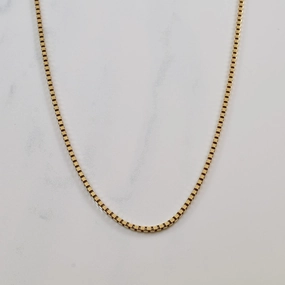 10k Yellow Gold Box Chain | 20.5" | Evening Accent Minimalist Charm