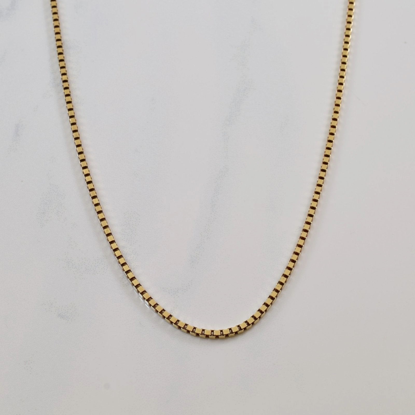 10k Yellow Gold Box Chain | 20.5" | Evening Accent Minimalist Charm