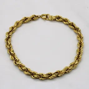 Chic Accessory 18k Rope Chain Bracelet | 8" |
