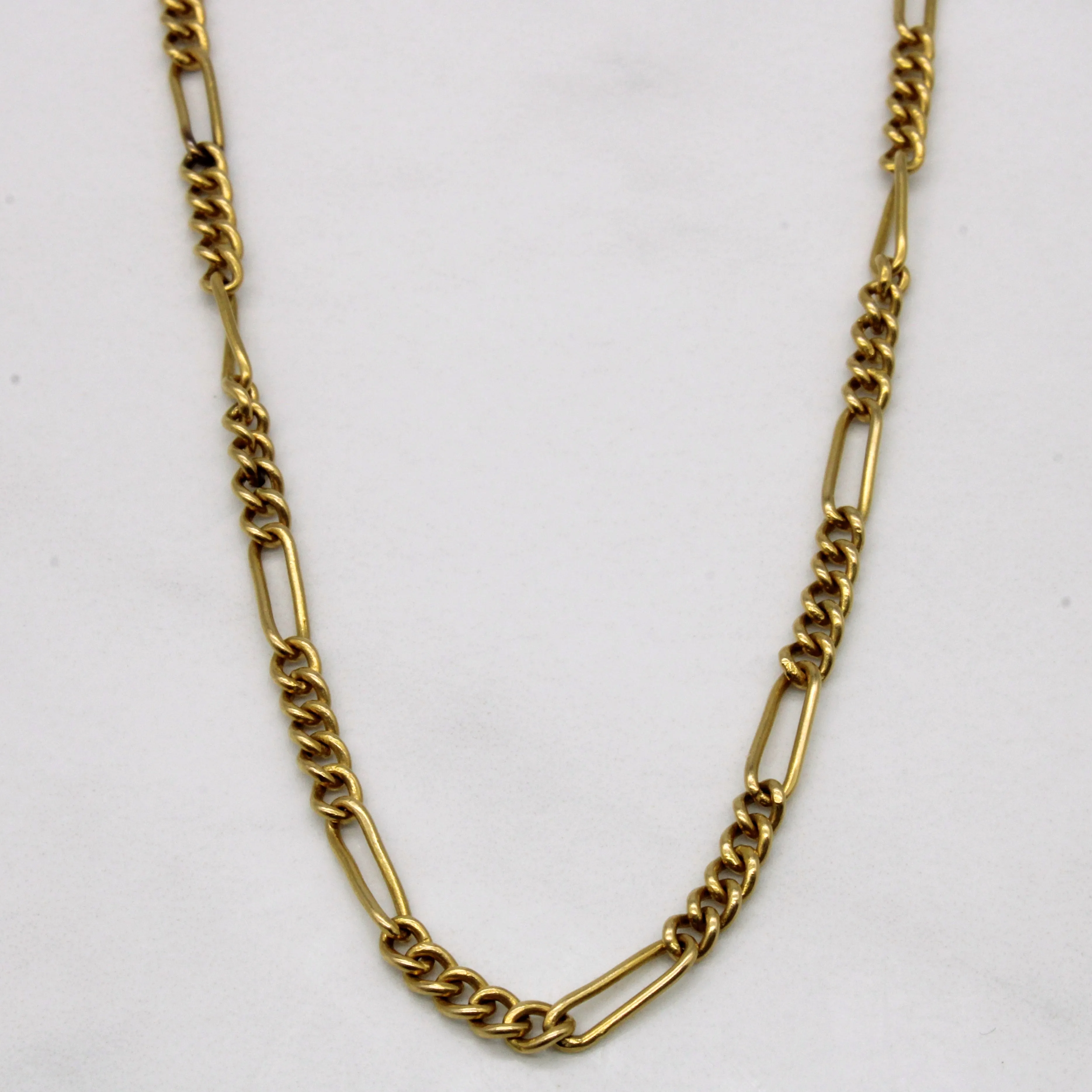 18k Yellow Gold Figaro Chain | 28" | Modern Charm