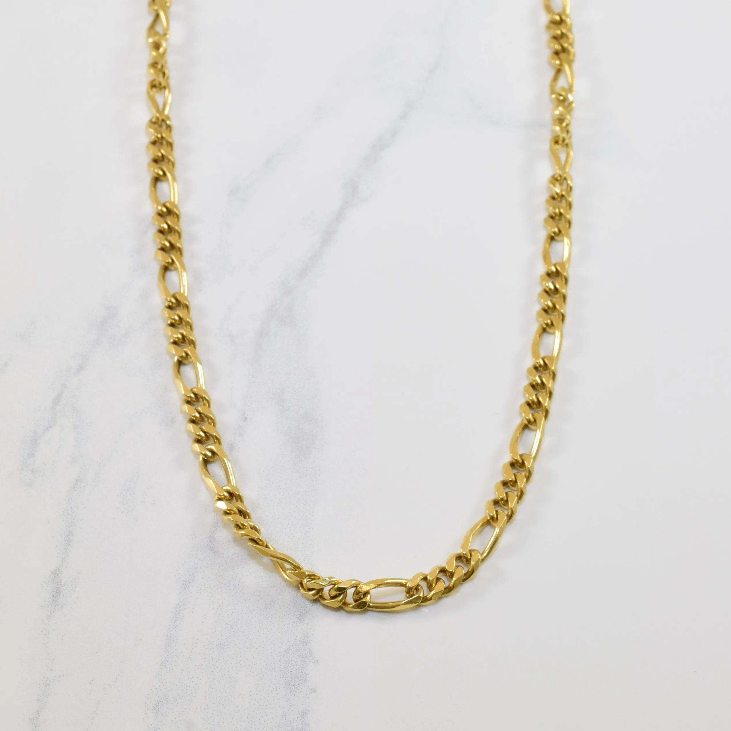 Balestra' 18k Yellow Gold Figaro Chain | 20" | Fine finishing