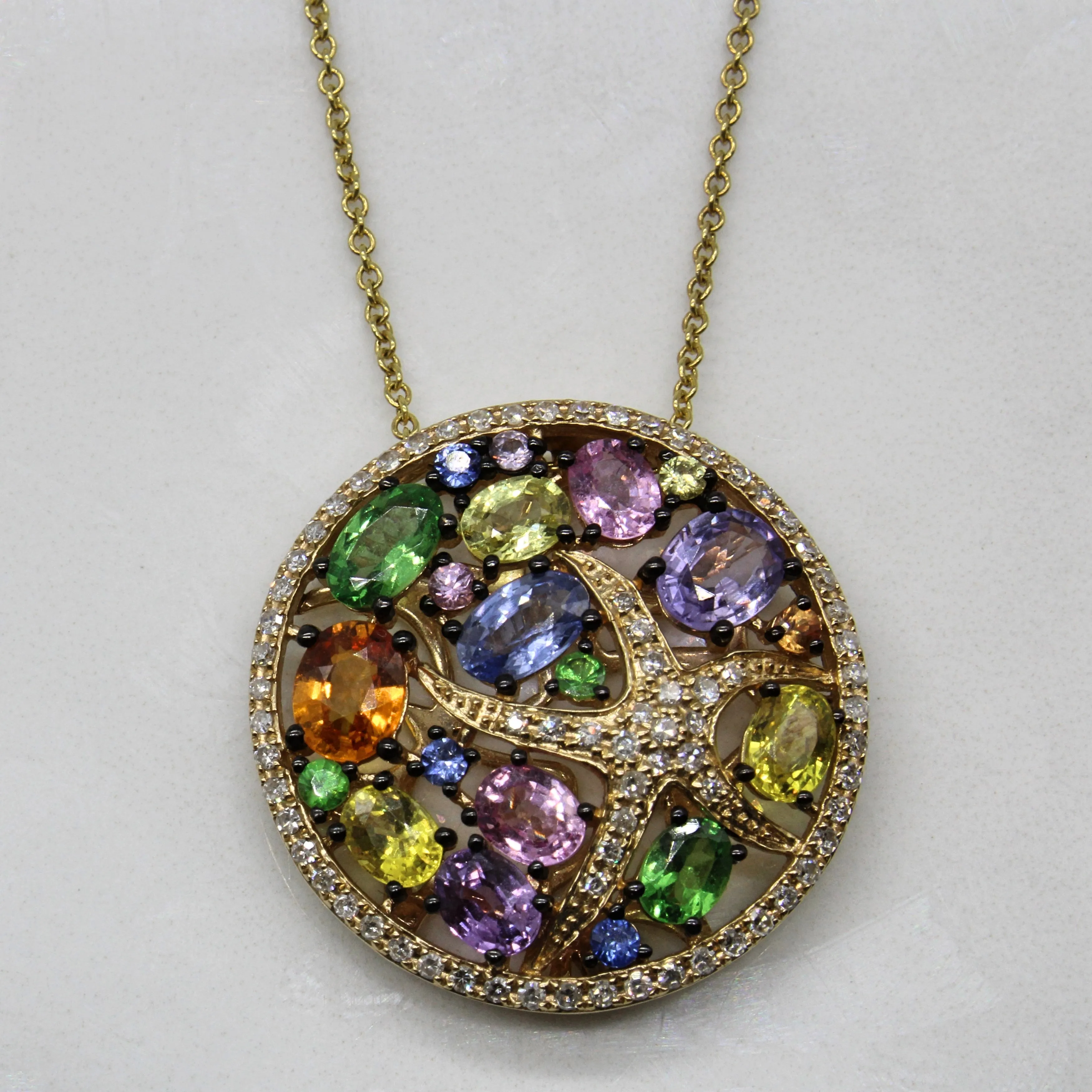 Effy' Seaside Multi Gem Necklace | 1.70ctw, 0.37ctw | 24" | Office Chic Contemporary Edge