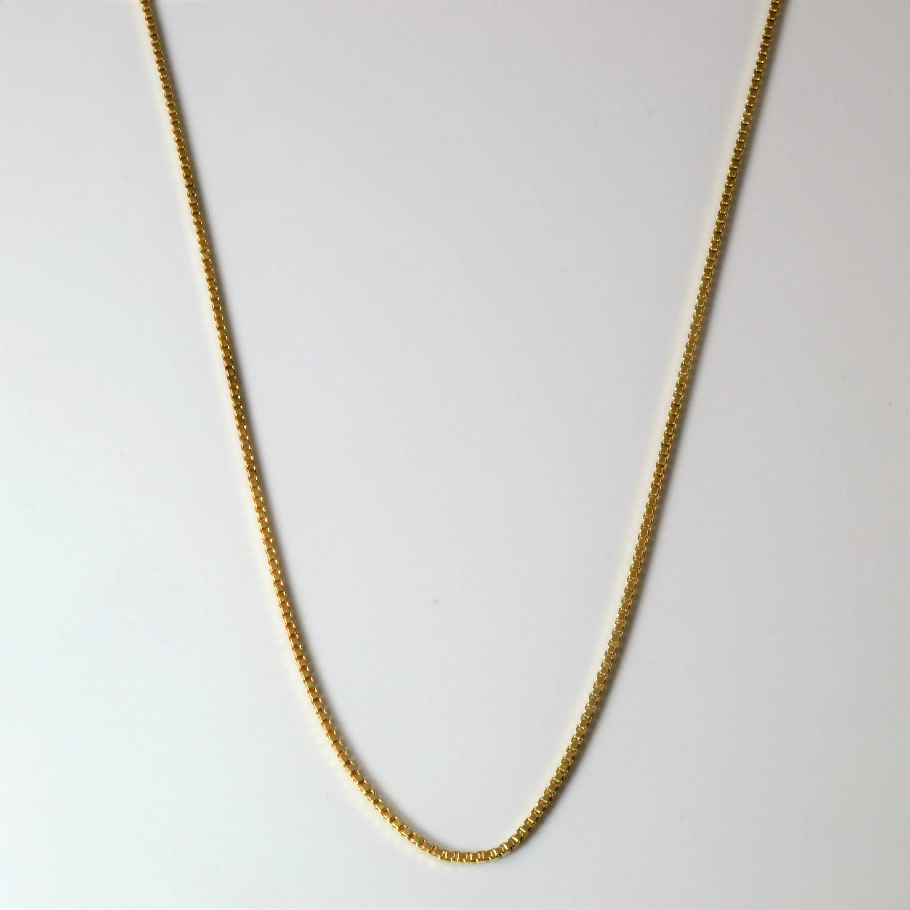 Formal Gift Elegant Outfit 18k Yellow Gold Box Chain | 24" |