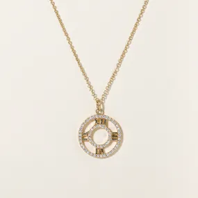 'Tiffany & Co' Diamond Atlas Pendant & 18k Necklace | 0.30ctw | 16" | Wedding Ensemble
