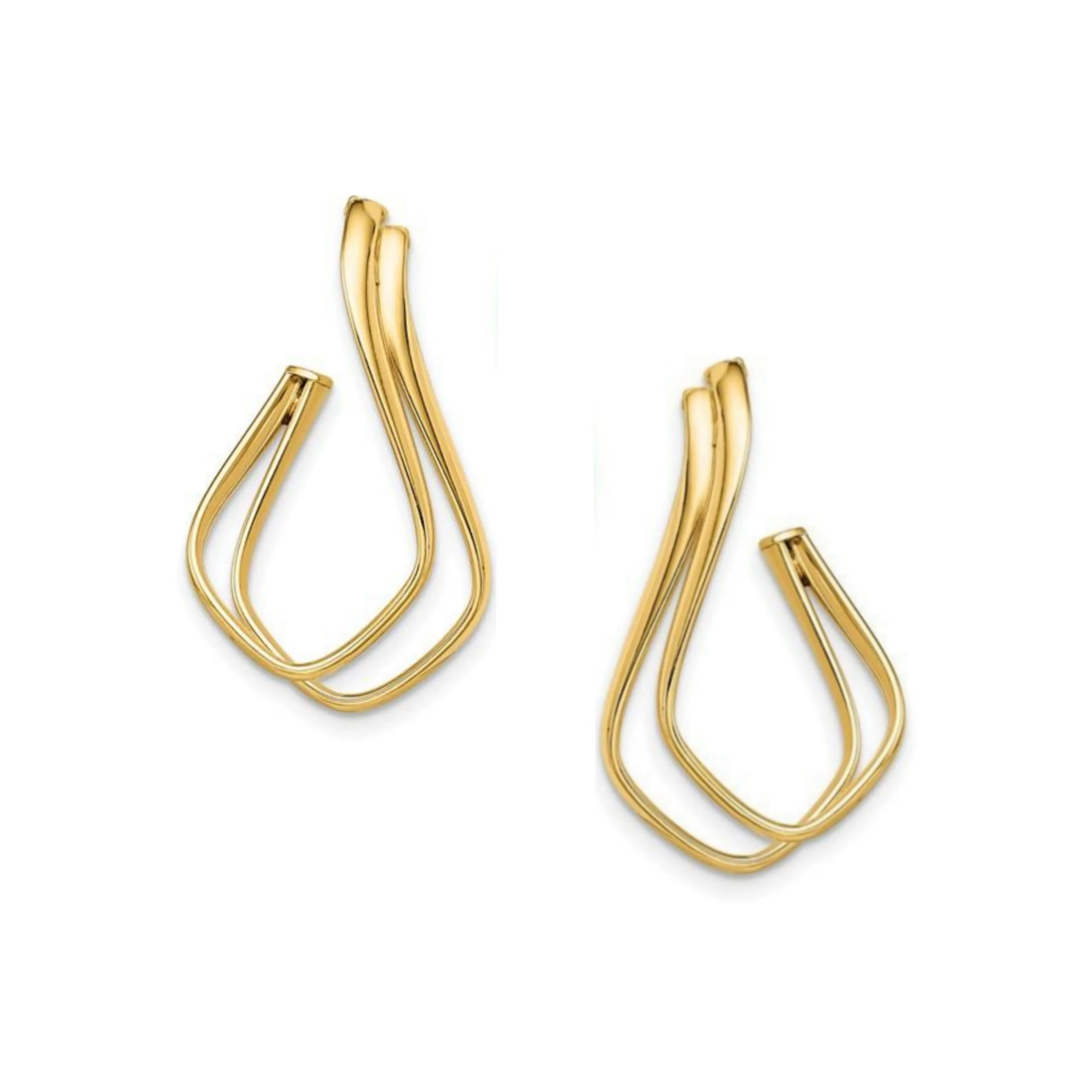 Polished Vibe 14k Gold Polished Fancy Post Earrings