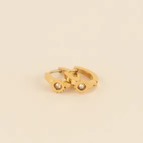 Sun 3D Huggie Hoop Earrings Bright Trinket