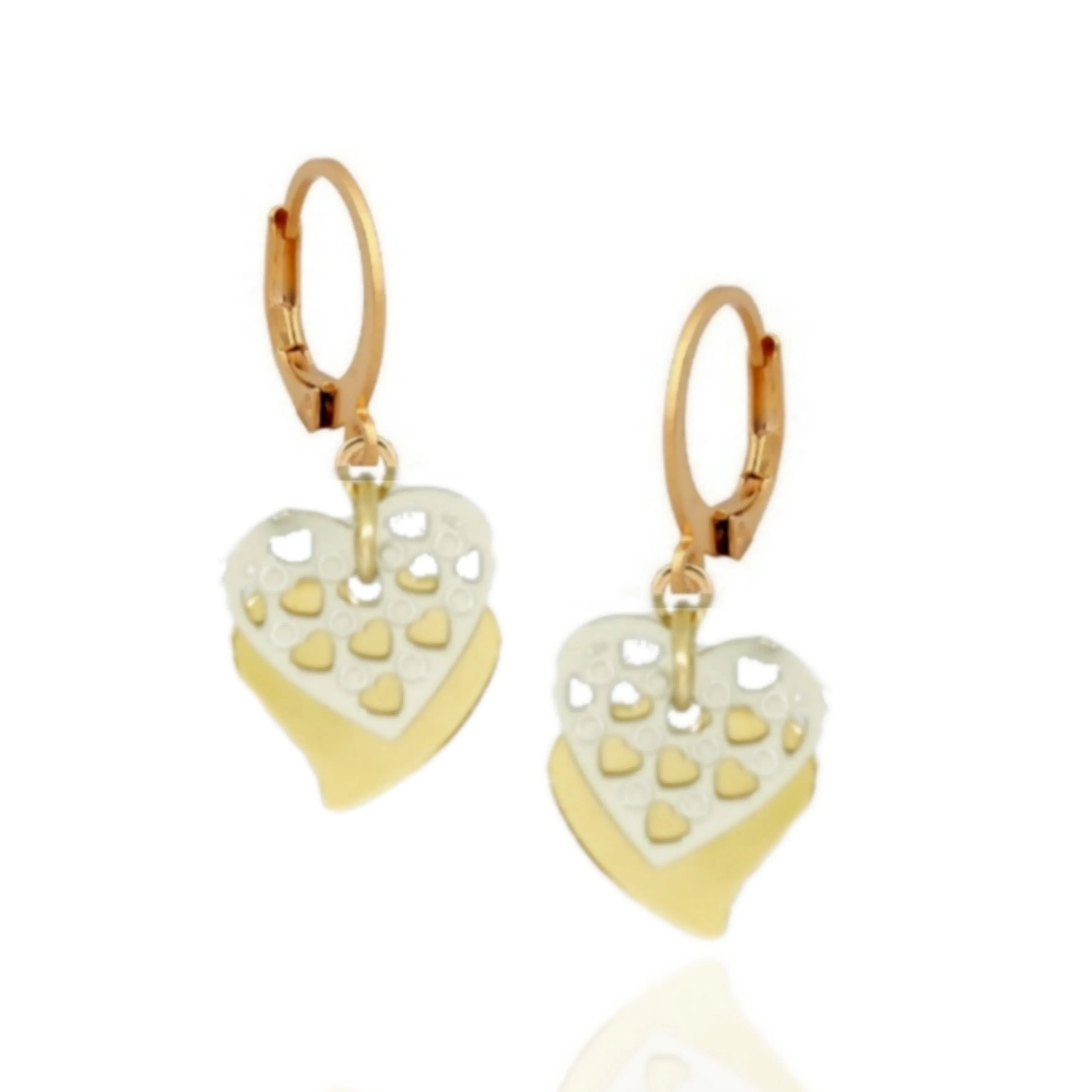 Delicate Design Surgical Steel Heart Hole Punched Earrings