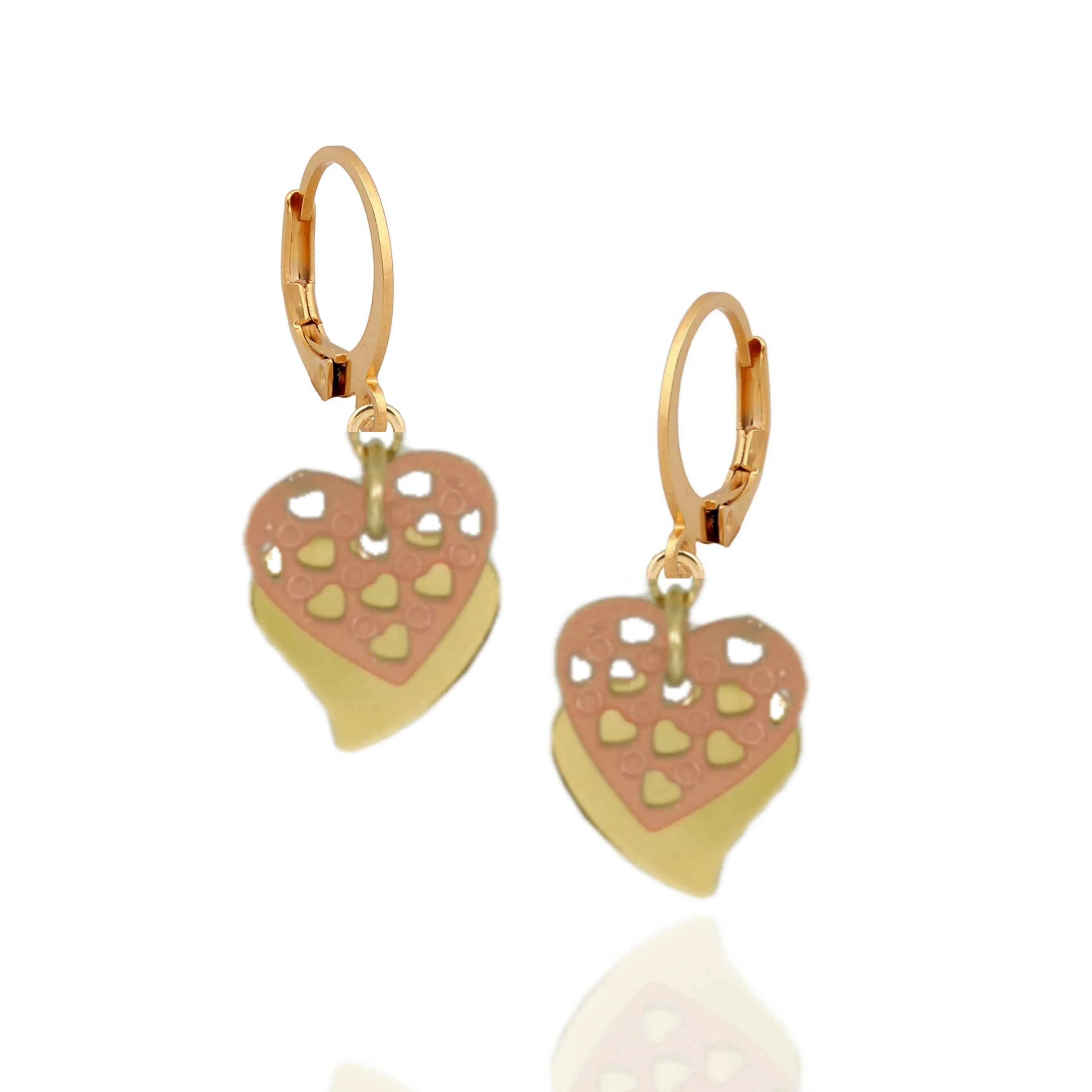 Evening Accent Surgical Steel Heart Hole Punched Earrings