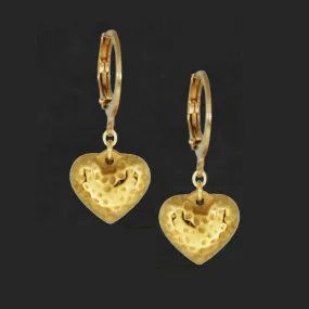 Surgical Steel Large Puffy Heart Earring Geometric Decoration Glittering Essential