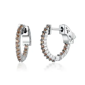 Surgical Steel Medium Huggie Earrings With CZ Stones Party Piece Beautiful Adornment