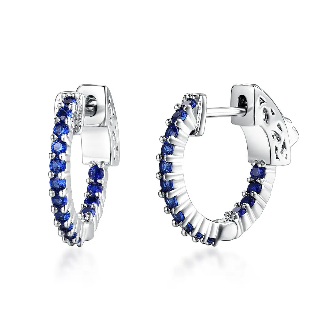 Minimalist Decoration Chic Vibe Surgical Steel Medium Huggie Earrings With CZ Stones