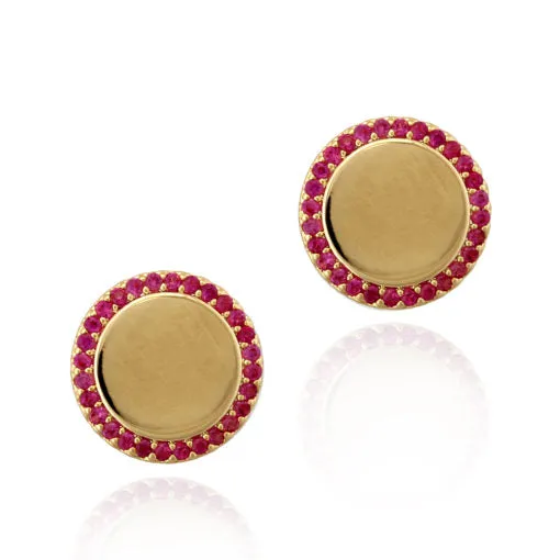 Surgical Steel Micropave CZ Outline Button Stud Earring Splendid Accessory Affordable Appearance