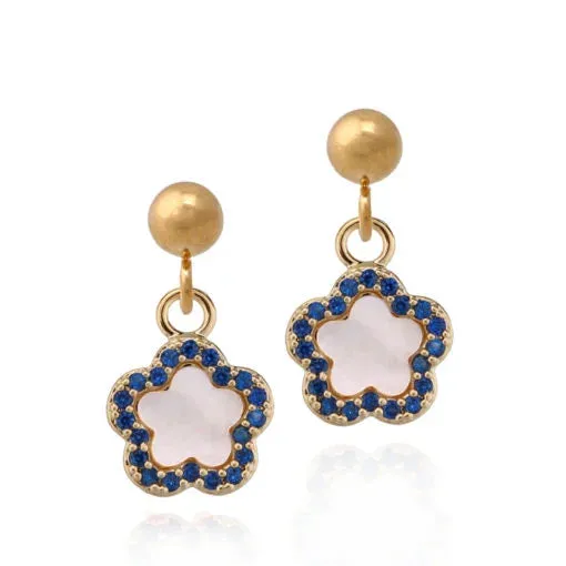 Surgical Steel Mother-of-Pearl Flower Earring Lightweight Option Elegant Ornament