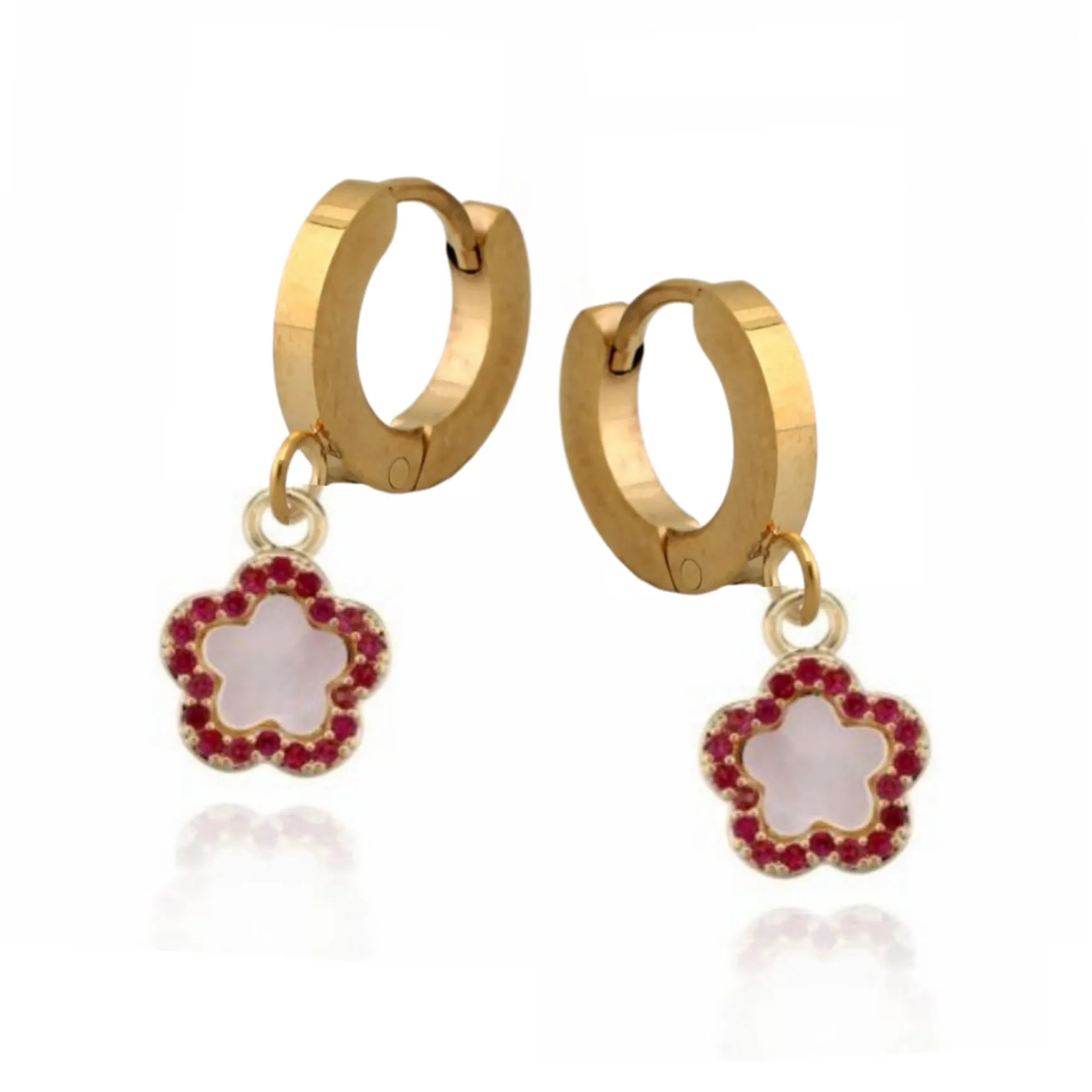 Casual accessory Stylish Embellishment Surgical Steel Mother-of-Pearl Flower Earring