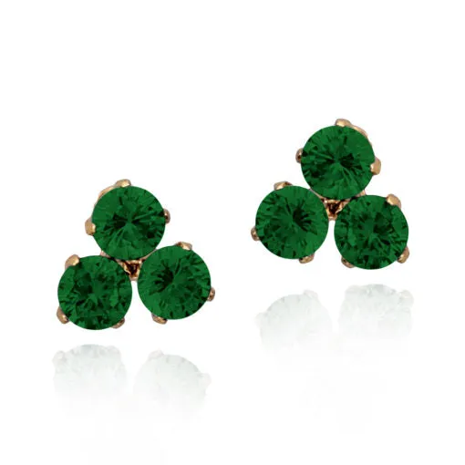 Surgical Steel Triple Stone Stud Earring Winter Item