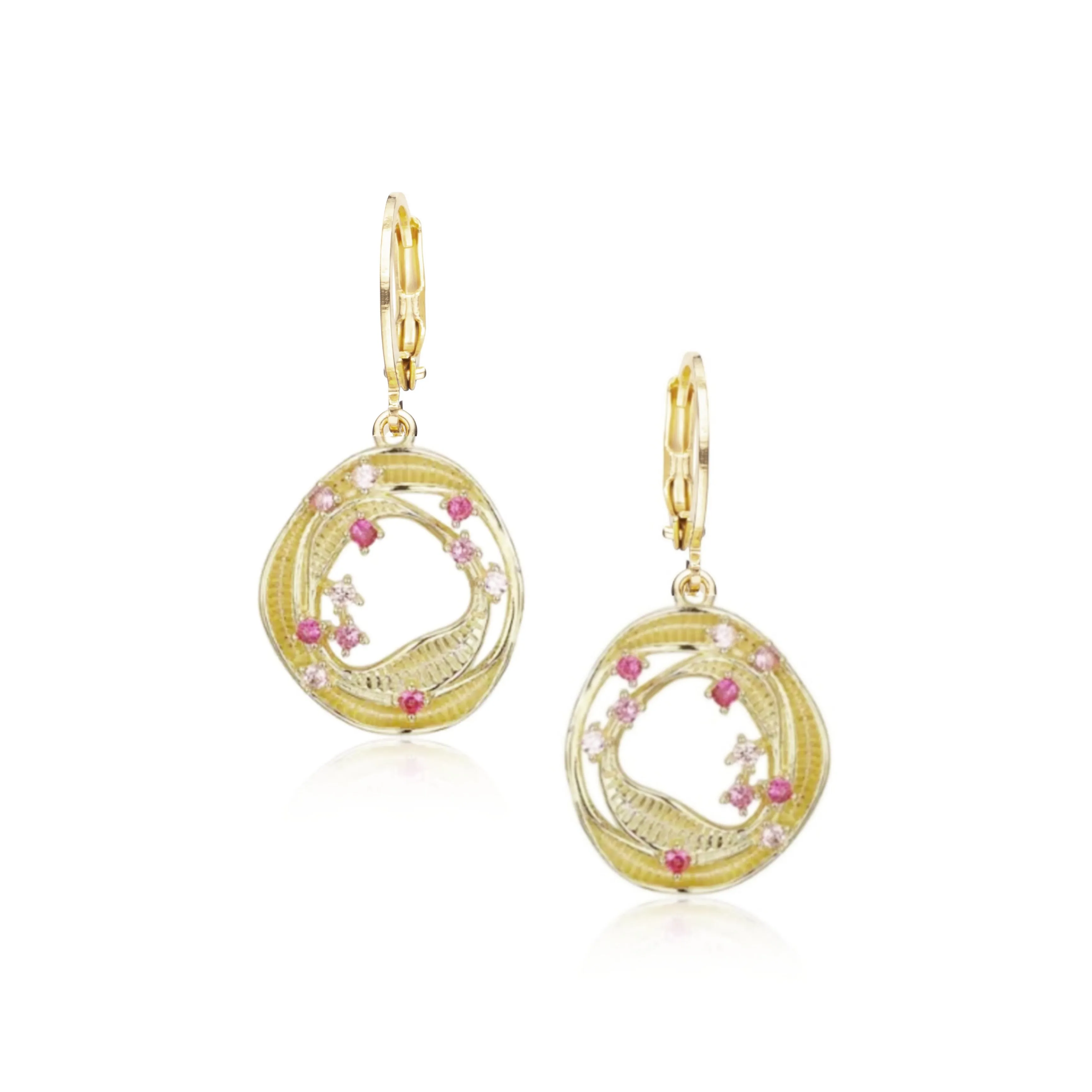 Surgical Steel Uneven Open Round Circles With Thrown CZ Stones Earring Attractive Decor Substantial Adornment