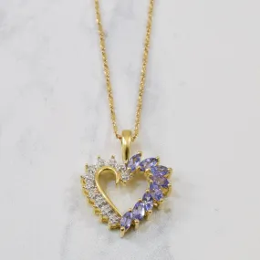 Autumn Style Lifestyle Match Tanzanite & Diamond Heart Necklace | 0.50ctw, 0.04ctw | 18" |