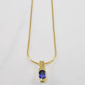 Tanzanite & Diamond Necklace | 1.25ct, 0.20ctw | 18" | Luxury Appeal