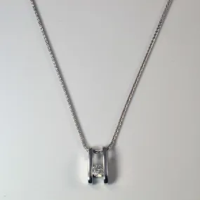 Tension Set Diamond Necklace | 0.24ct | 18" | Premium Detail Distinctive Highlight