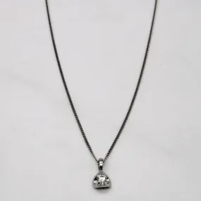 Tension Set Diamond Pendant Necklace | 0.09ct | 17" | Sleek Style Artistic Highlight