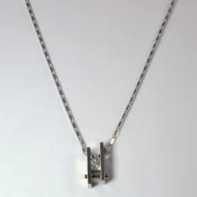 Tension Set Princess Diamond Necklace | 0.75ct | 20" | Radiant Radiance Elegant Occasion