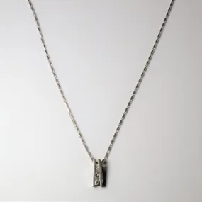 Tension Set Three Stone Diamond Necklace | 0.10ctw | 16" | Subtle Touch