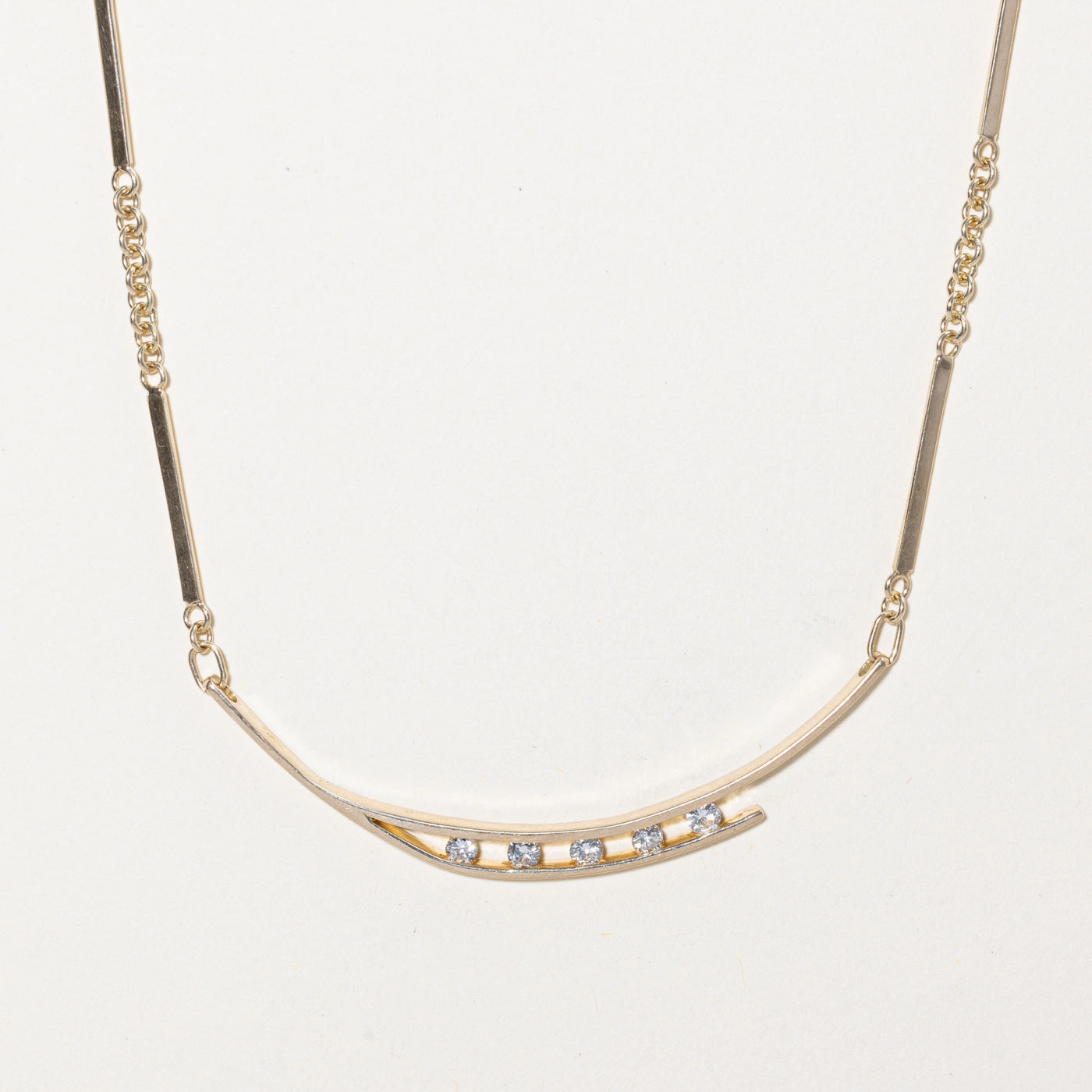 Tension Set Diamond Scoop Pendant Necklace | 0.50ctw | 15" | Stylish Fit