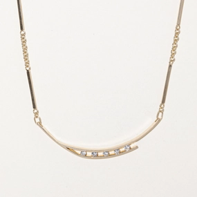 Tension Set Diamond Scoop Pendant Necklace | 0.50ctw | 15" | Stylish Fit