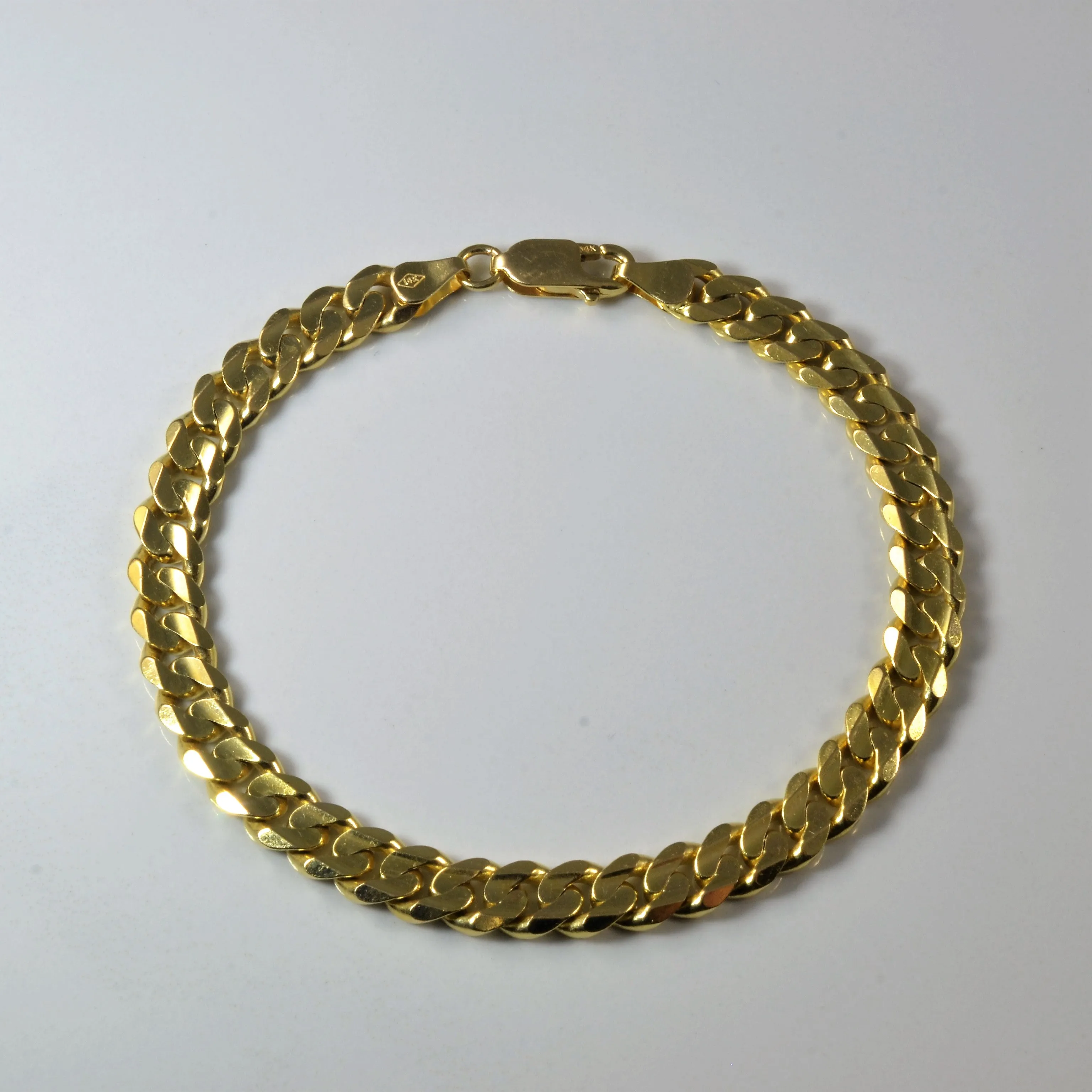 Shining Sparkle 14k Curb Chain Bracelet | 8" |
