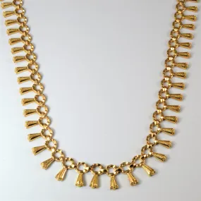 Gala Ready Textured Gold Collar Necklace | 17" |