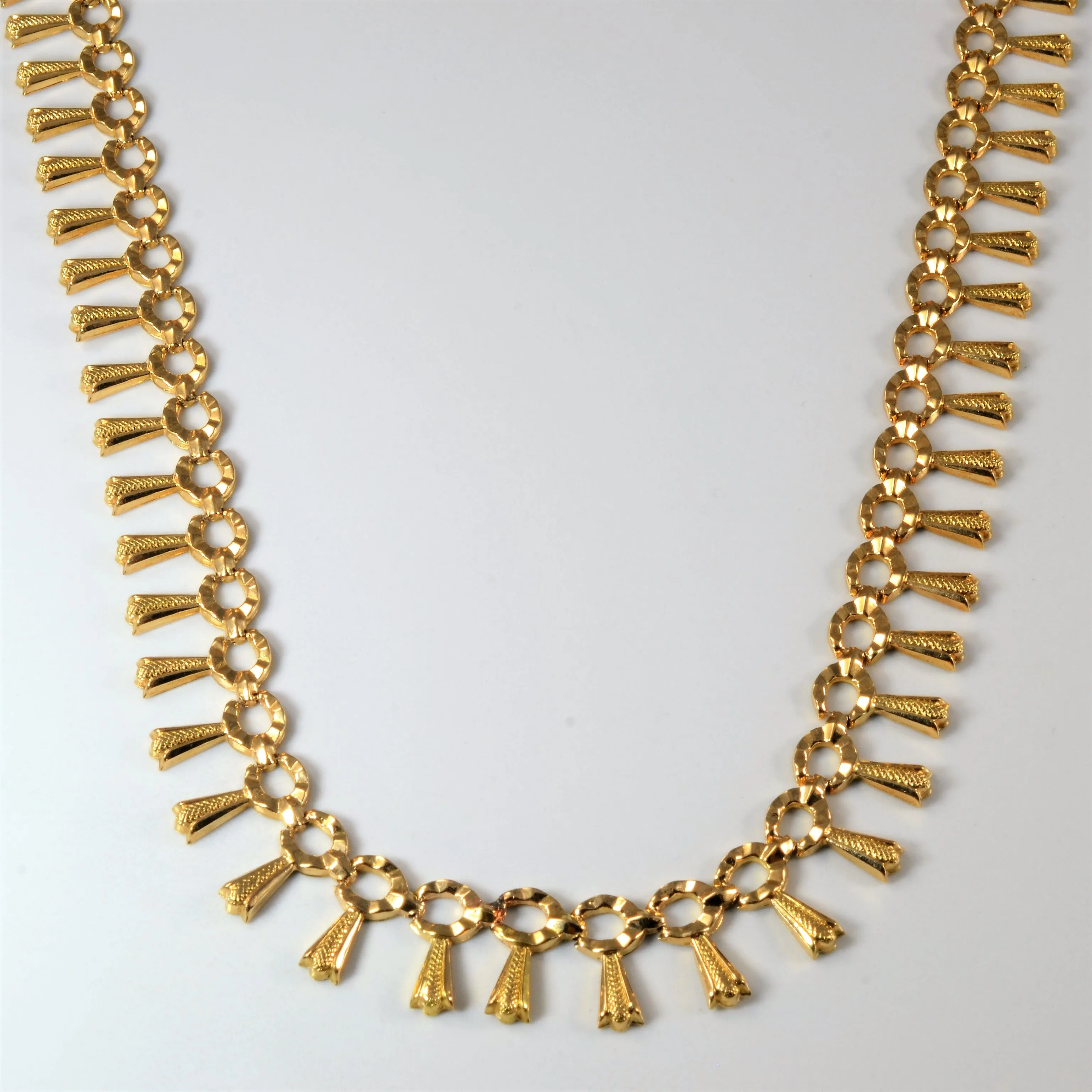 Gala Ready Textured Gold Collar Necklace | 17" |