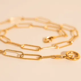 Elegant Vibe Office Wear Item Textured Paperclip Necklace