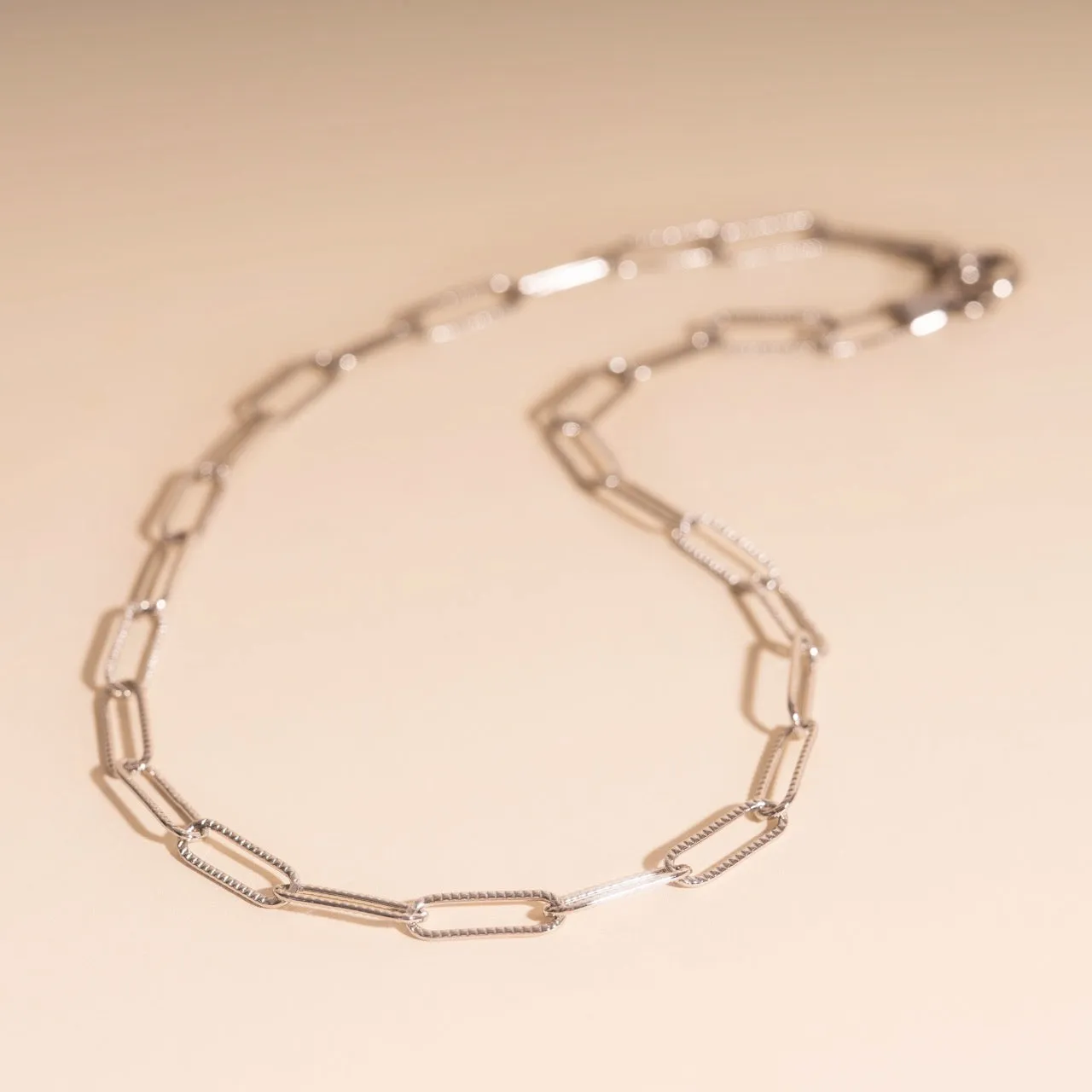 boho vibe Textured Paperclip Necklace