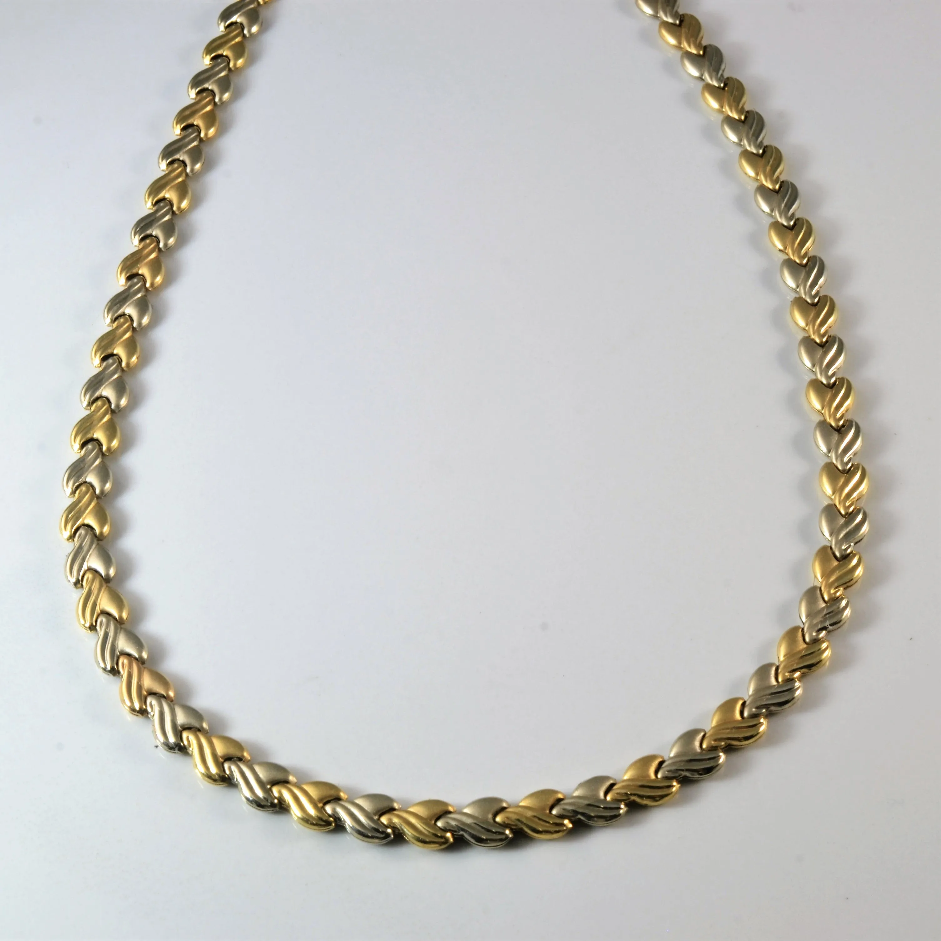 Textured Two Tone Gold Necklace | 17" | Distinct Edge Artistic Mood