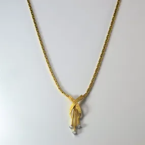 Three Stone Diamond Tassel Necklace | 0.075ctw | 17" | Brilliant Shine