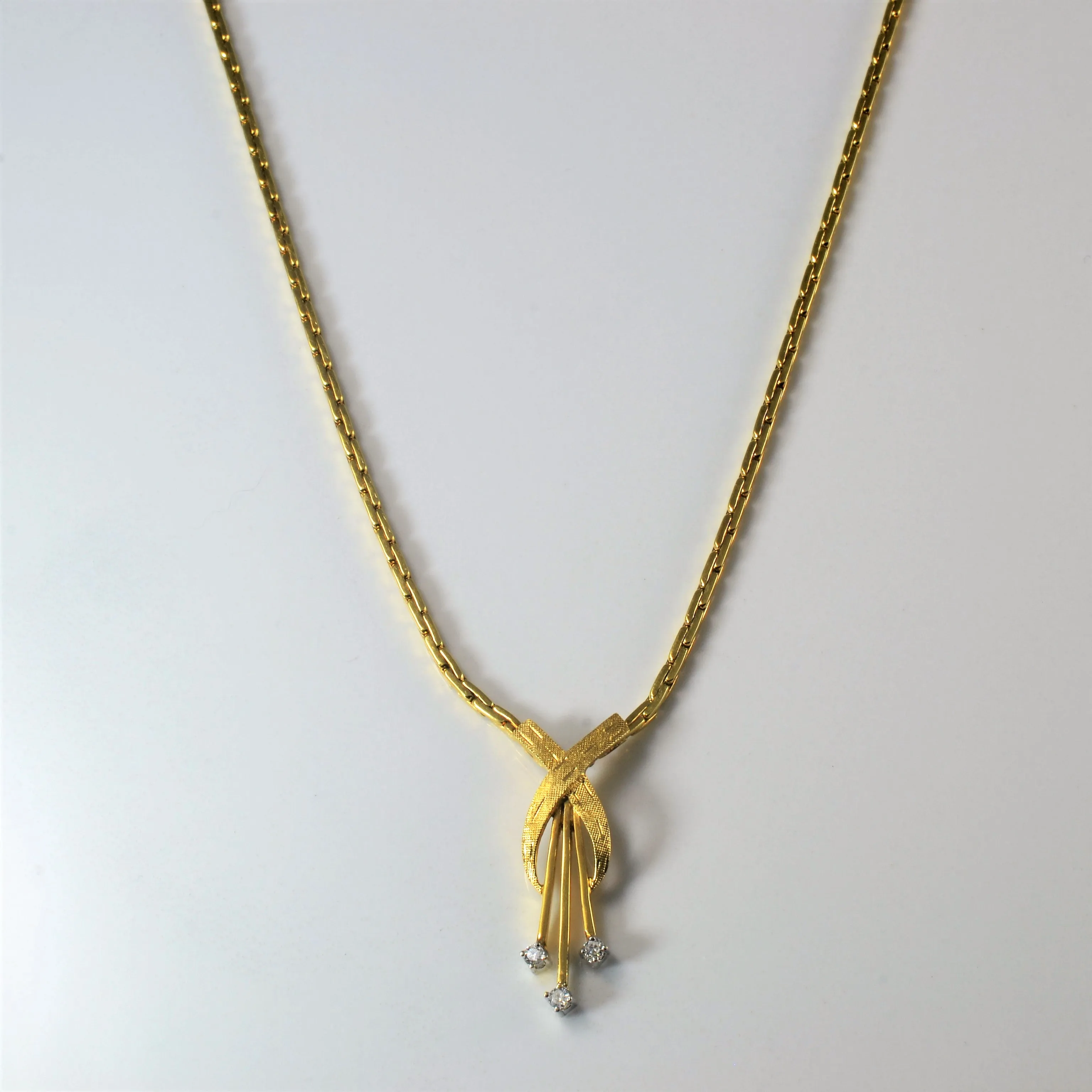 Three Stone Diamond Tassel Necklace | 0.075ctw | 17" | Brilliant Shine