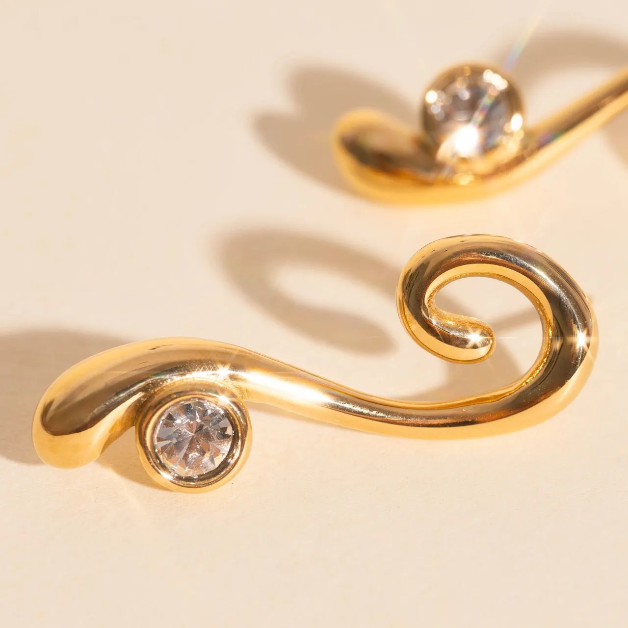 Charming Trinket Sturdy Look Tide Twinkle Stud Earrings