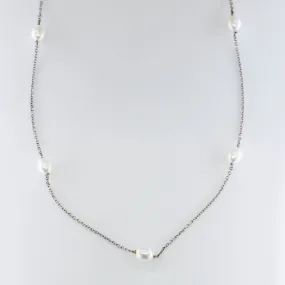 'Tiffany & Co.' Elsa Peretti Fresh Water Pearls Necklace | 16"| Cool Contrast