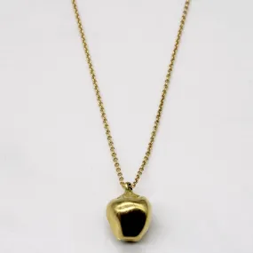 Minimal Finish 'Tiffany & Co' Elsa Peretti Vintage 1979 18k Yellow Gold Apple Necklace | 16" |