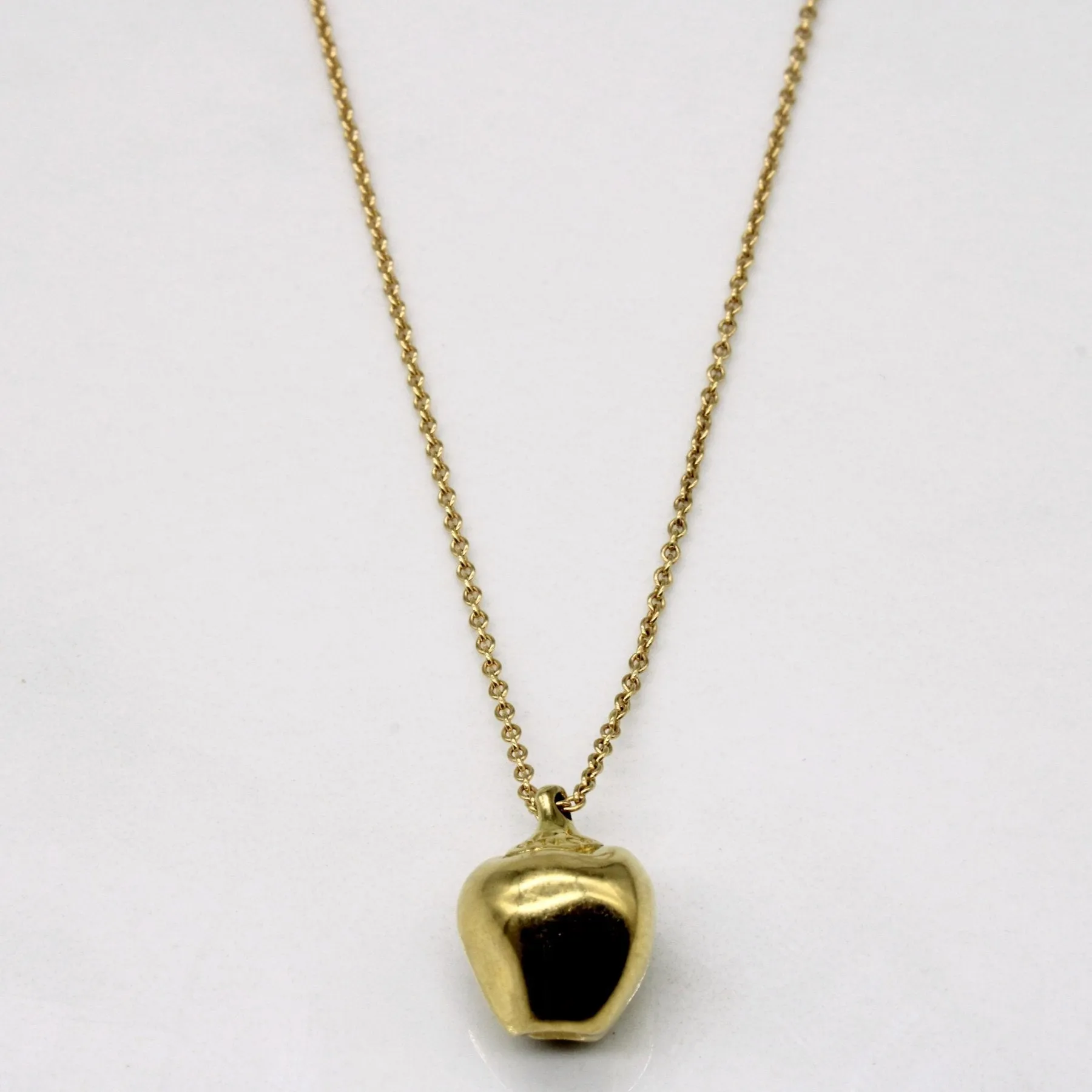 Minimal Finish 'Tiffany & Co' Elsa Peretti Vintage 1979 18k Yellow Gold Apple Necklace | 16" |
