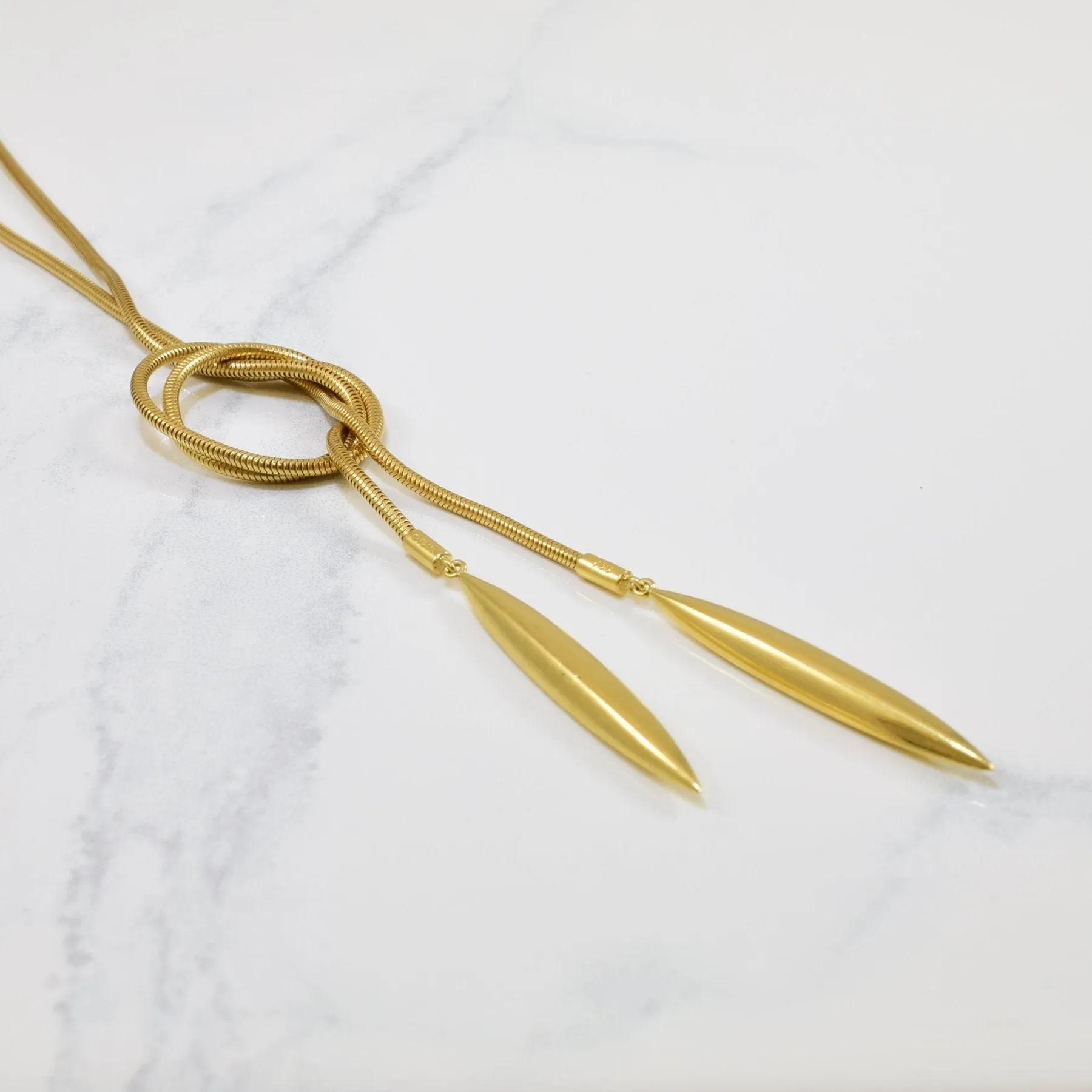 'Tiffany & Co.' Feather Lariat Wrap Necklace Dynamic Form